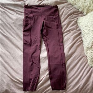 Lululemon Fast and Free 25in Maroon Leggings